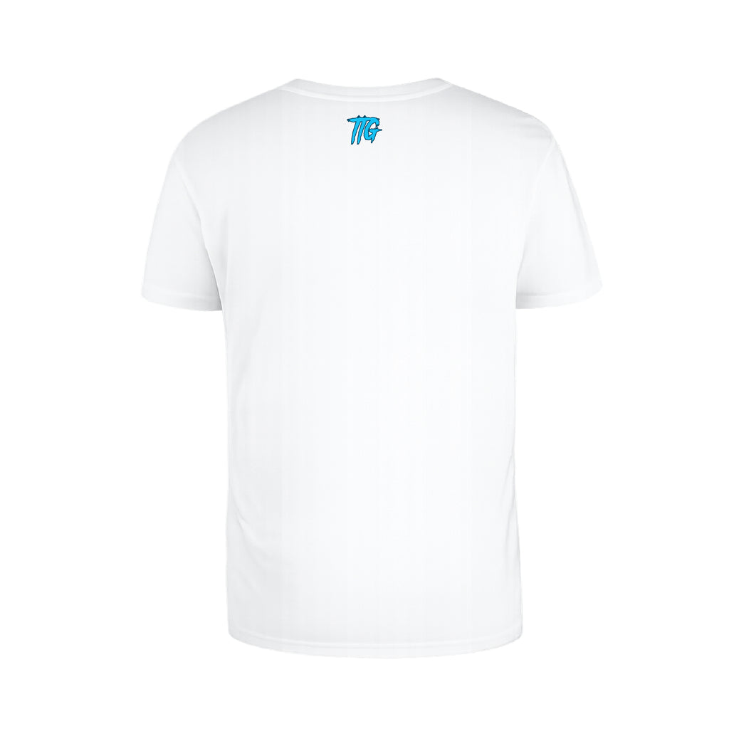 ST7 "Cobalt" Cyan/White Tee